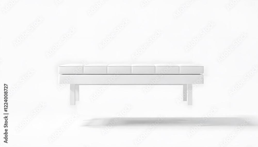 Modern Minimalist White Bench Design Studio Photography