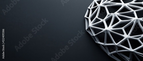 Geometry grid artistry concept. Abstract geometric structure on a dark background, showcasing intricate design and modern aesthetics.