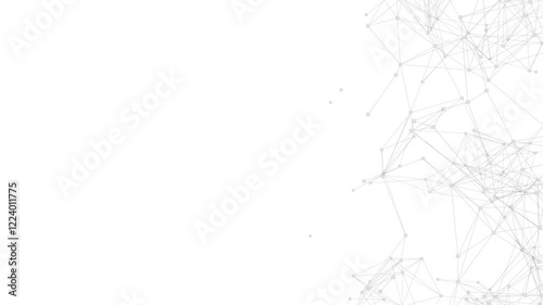 3d render loop of abstract technology plexus connection dot wireframe on white background