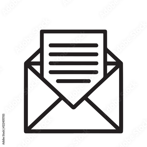 Open Envelope with Letter Icon Design