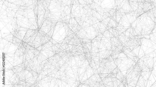3d render loop of abstract technology plexus connection dot wireframe on white background