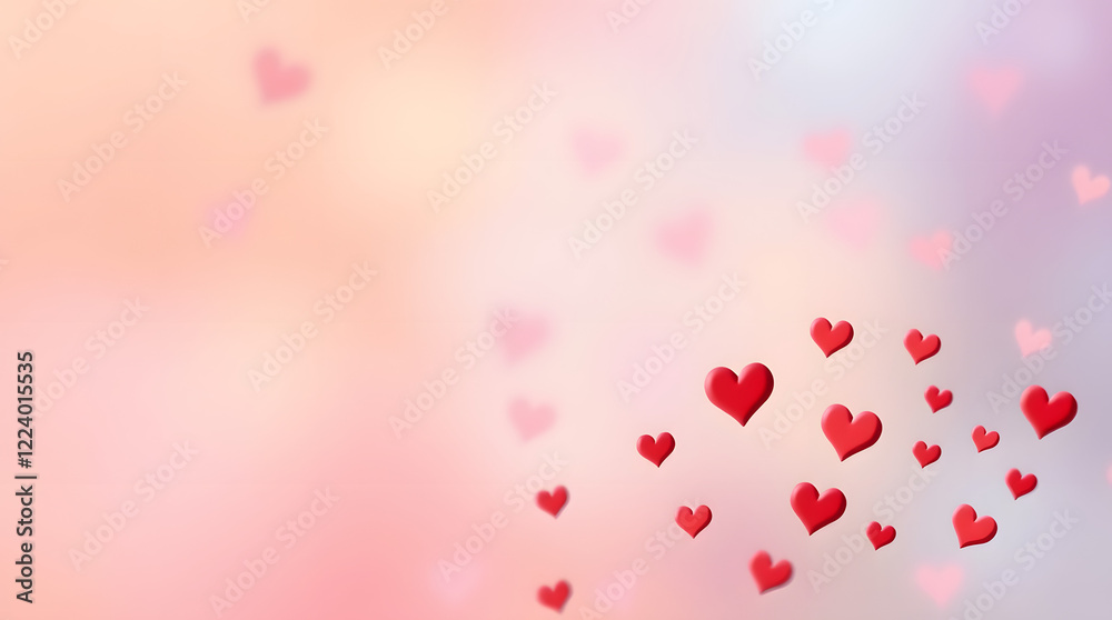 a pink background with hearts in the right lower corner , happy valentines day theme background a pink background with hearts in the right lower corner , happy valentines day theme background