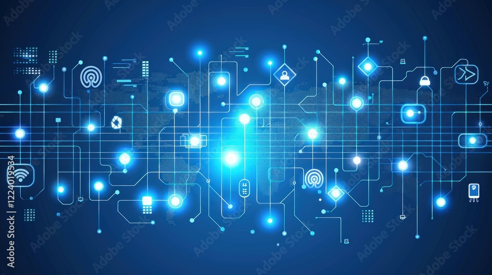 Obraz premium Global Network Connectivity: A Visual Representation of the Interconnected Digital World