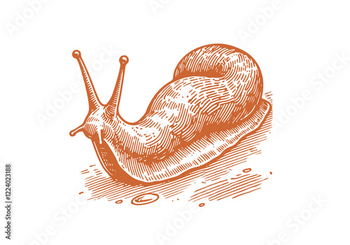 Slug hand drawn Illustration Sketch Vector Isolated