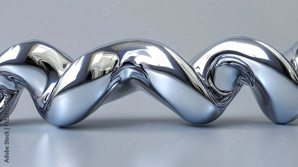 Abstract Chrome Spiral Sculpture Design Abstract Chrome Spiral Sculpture Design