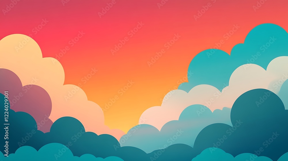 Vibrant Sky Gradient Transition from Blue to Orange at Sunset Vibrant Sky Gradient Transition from Blue to Orange at Sunset
