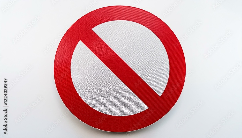 Red circle with a diagonal line across it, signifying prohibition. Red circle with a diagonal line across it, signifying prohibition.