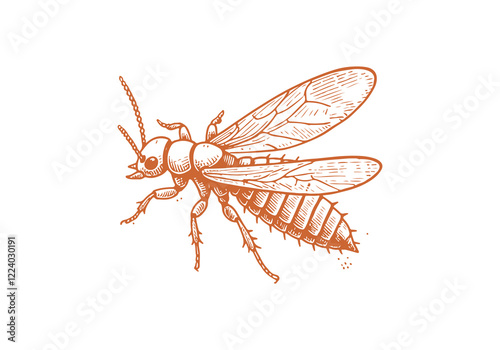 Termite hand drawn Illustration Sketch Vector Isolated