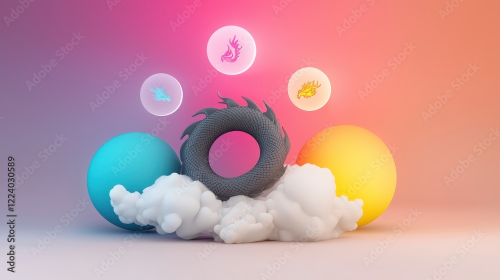Abstract Colorful Design with Shapes and Elements Abstract Colorful Design with Shapes and Elements