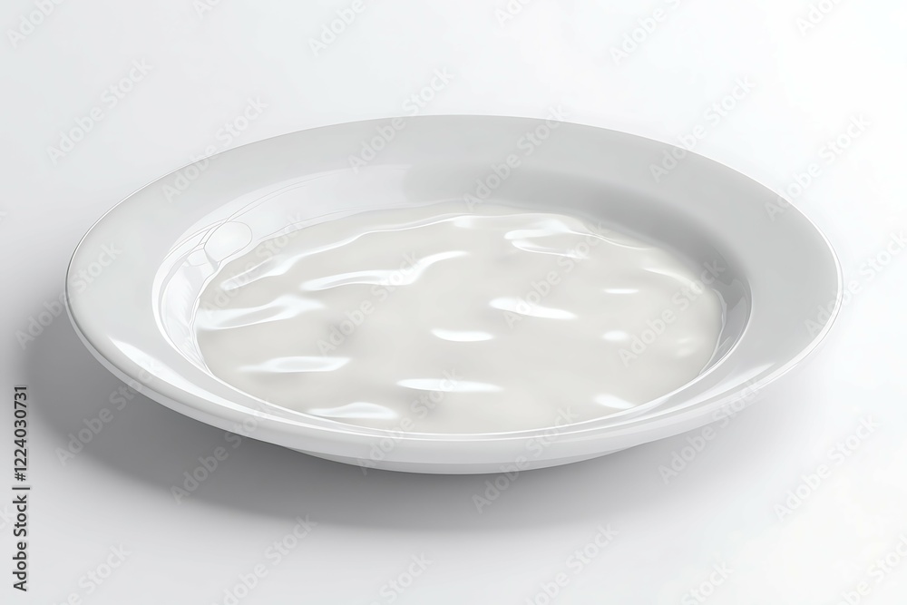 Milk in a bowl on a white background Milk in a bowl on a white background