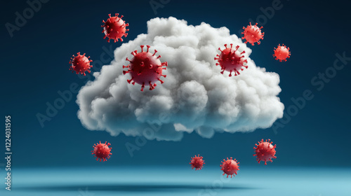 Virus clouds spread global pandemic digital art health crisis studio conceptual