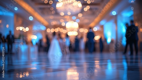 Ballroom Dance Floor, Party Guests, Elegant Venue, Night Event