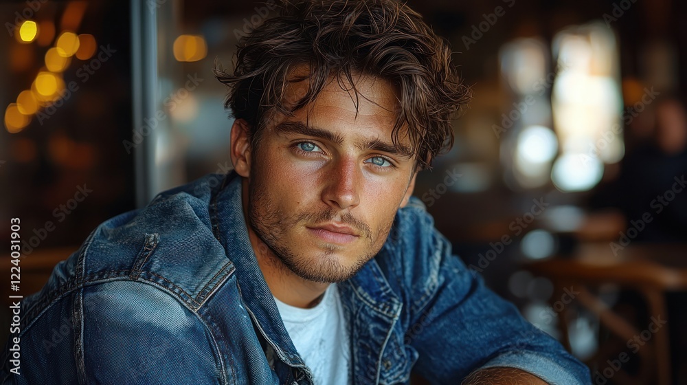 Portrait of a Handsome Young Man with Blue Eyes Portrait of a Handsome Young Man with Blue Eyes