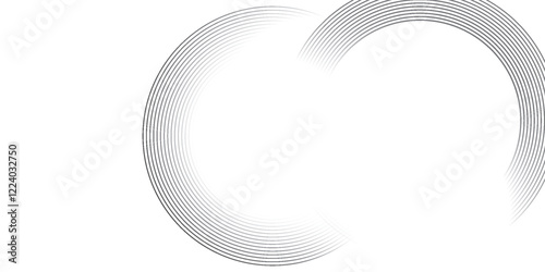 White abstract background with circular lines, futuristic technology template. Vector illustration