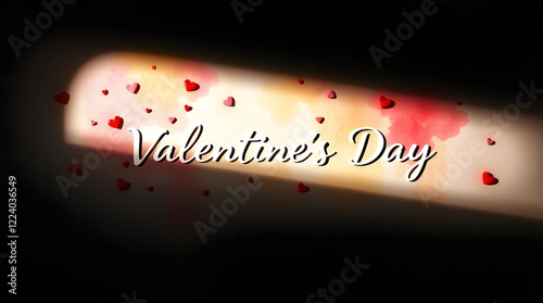 HAPPY VALENTINES DAY written in a fancy font with hearts all arounf the text , for gift cards , for backgrounds, for couples , 14 feb gift cards photo