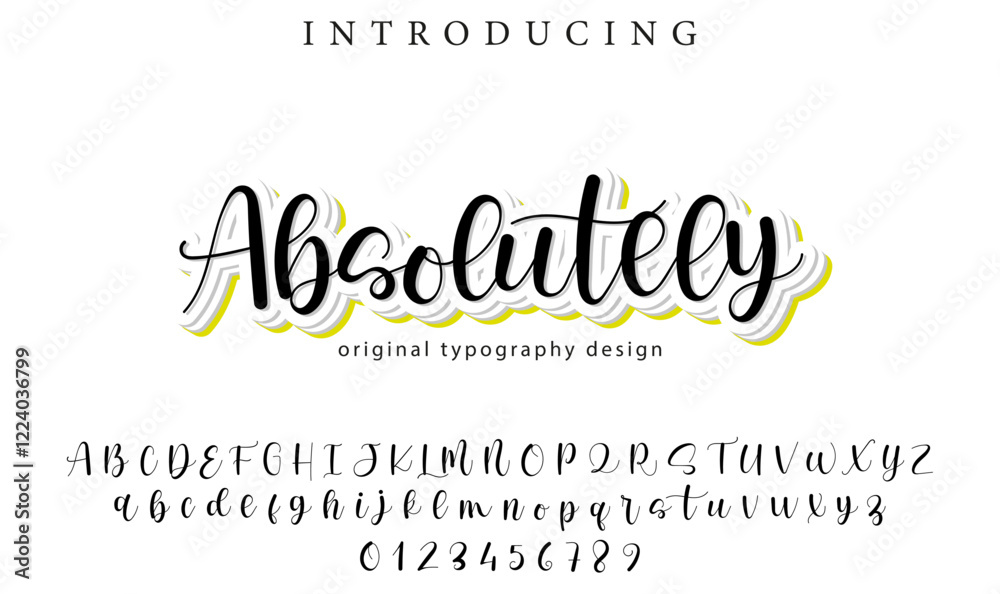 Absolutely Font Stylish brush painted an uppercase vector letters, alphabet, typeface
