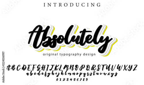 Absolutely Font Stylish brush painted an uppercase vector letters, alphabet, typeface