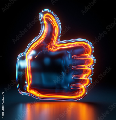A diverse collection of thumbs-up icons in various artistic styles, including neon, wood, metallic, and glowing effects, representing digital approval and online engagement.
