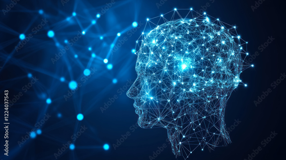 Obraz premium Exploring ai technology digital brain representation virtual space concept art