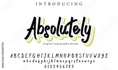 Absolutely Font Stylish brush painted an uppercase vector letters, alphabet, typeface