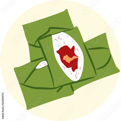 nasi bakar Indonesian food Illustration