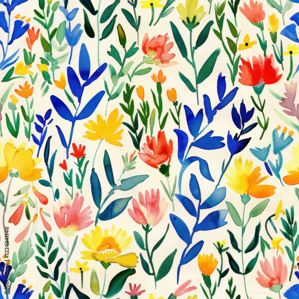 Cute wildflowers, grass, and leaves pattern on a white background, watercolor floral seamless pattern. Watercolor print in rustic vintage style, textile or wallpapers. Cute wildflowers, grass, and leaves pattern on a white background, watercolor floral seamless pattern. Watercolor print in rustic vintage style, textile or wallpapers.