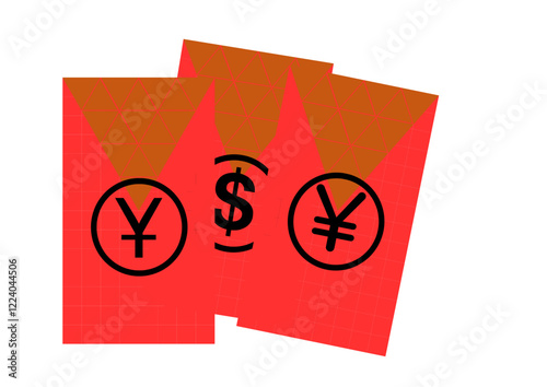 Chinese money envelope. celebratory money gift envelope. Chinese New Year