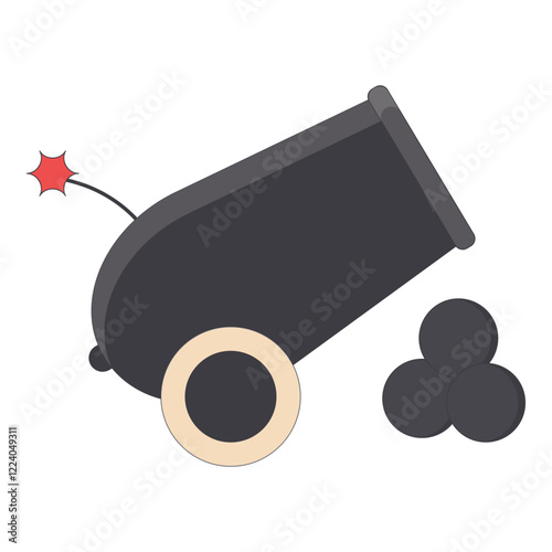 Pirate Treasure with Cute Cartoon Design Concept. Isolated on White Background. Vector Element