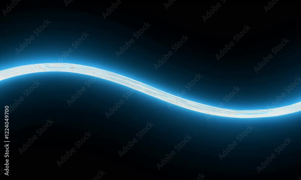 Glowing blue line, abstract wave, dark background, futuristic design, website banner Glowing blue line, abstract wave, dark background, futuristic design, website banner