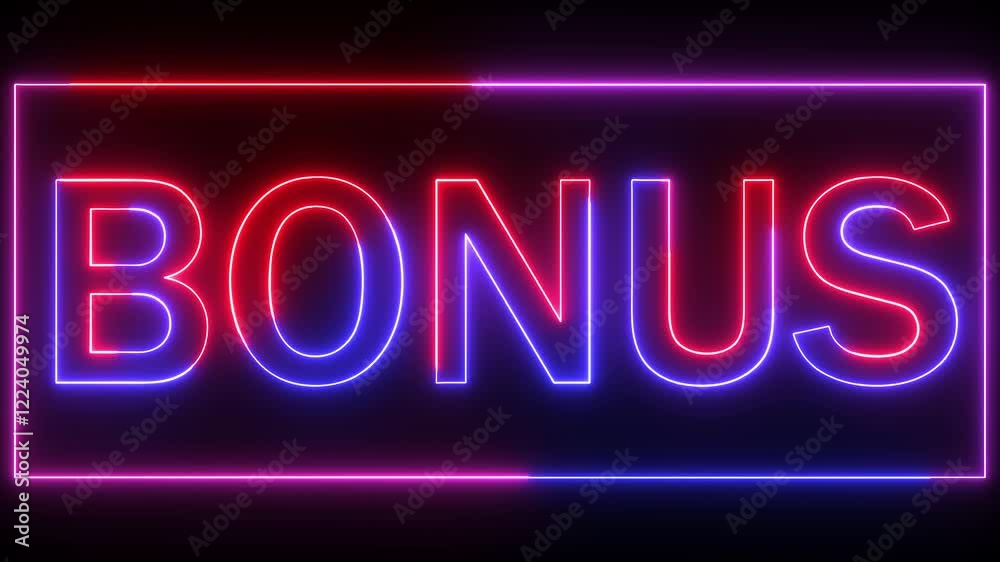 blue red color neon glowing bonus text icon animation clipboard text letter font text template footage on black background blue red color neon glowing bonus text icon animation clipboard text letter font text template footage on black background