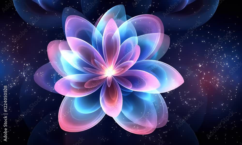 Glowing fractal flower cosmos background design Glowing fractal flower cosmos background design