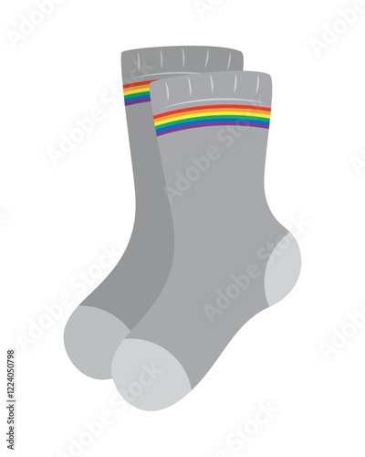 Socks with rainbow pride stripes illustration