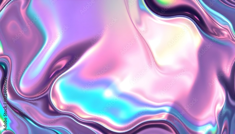 Obraz premium Rainbow Oil Slick: Glossy, Iridescent Texture Background fluid shiny water light shine 