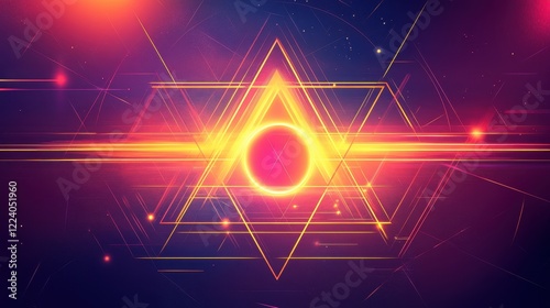 Abstract Neon Triangle Pattern.