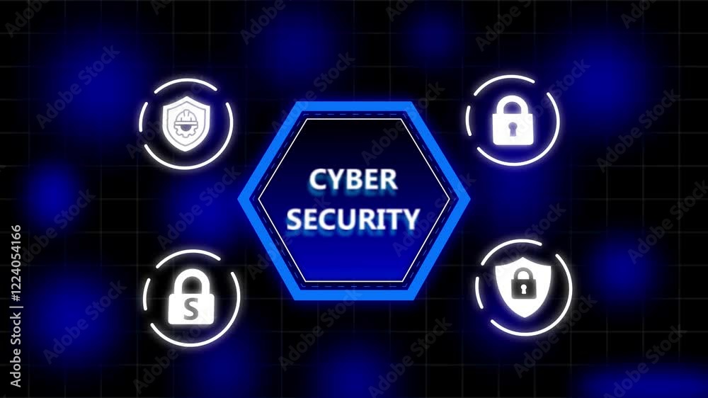 Cyber security icons isolated background, Protection secure lock icon animation . Cyber security icons isolated background, Protection secure lock icon animation .