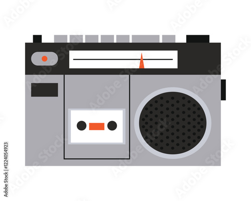 Portable tape player retro illustration