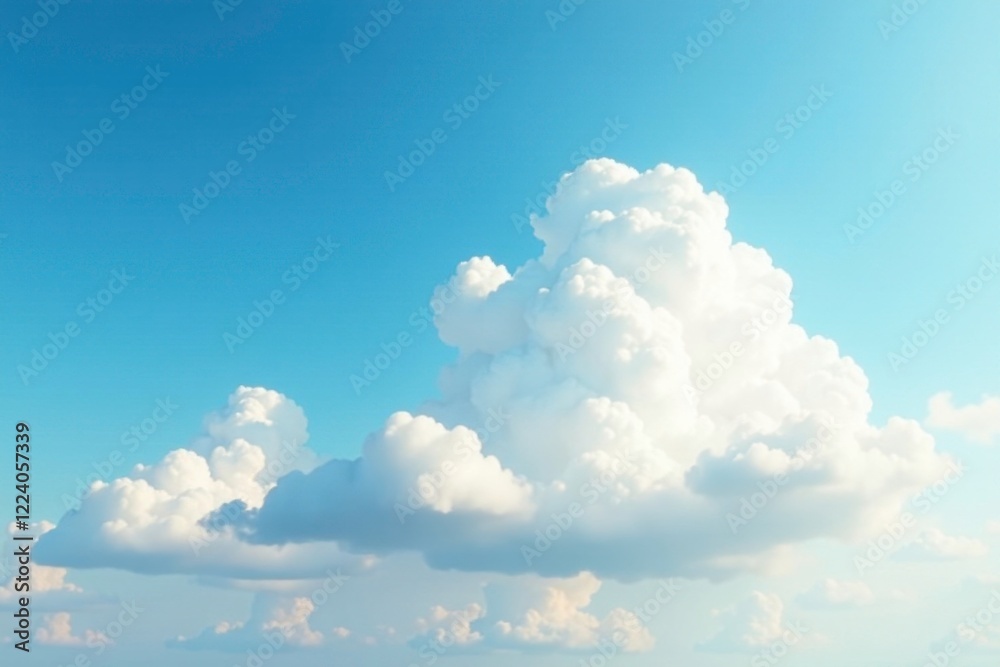 Soft white clouds drift lazily across a bright blue sky, gentle hues, clouds Soft white clouds drift lazily across a bright blue sky, gentle hues, clouds