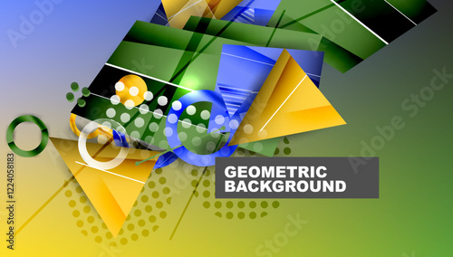 Abstract background geometric design with colorful gradients