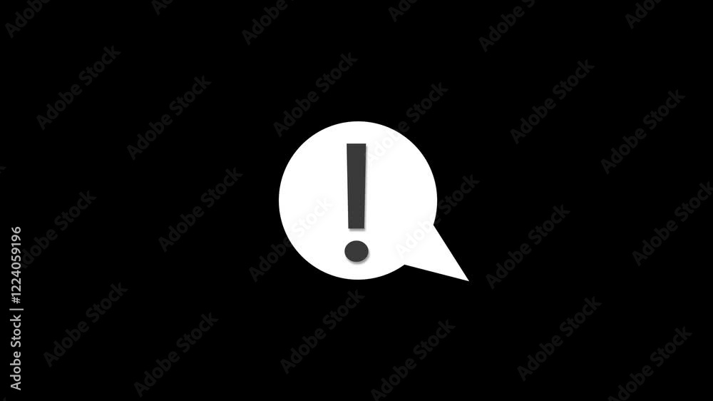 Exclamatory icon isolated animation .Warning Icon , Alert message icon animation . Exclamatory icon isolated animation .Warning Icon , Alert message icon animation .