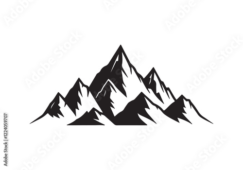 Hand drawn mountain range silhouette