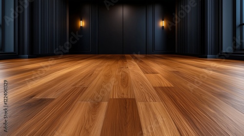 Wallpaper Mural Elegant room with sleek wooden flooring and warm lighting. Torontodigital.ca