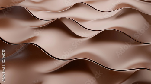 A smooth, flowing brown abstract wave pattern, suitable for use as a background or design element.