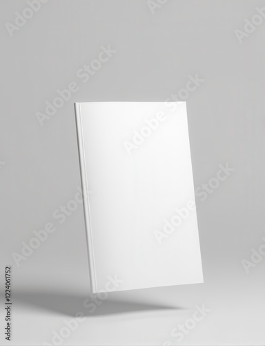 A realistic saddle stitch booklet mockup with a smooth, unbranded cover and professional layout, ideal for promotional purposes.