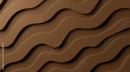 chocolate brown abstract wave pattern with flowing lines.