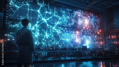 Wallpaper Mural AI Laboratory, Robotics Research, Biotechnology, Holographic Science, Futuristic Innovation Torontodigital.ca