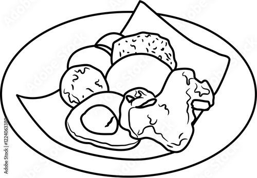 lalapan Indonesian food Illustration
