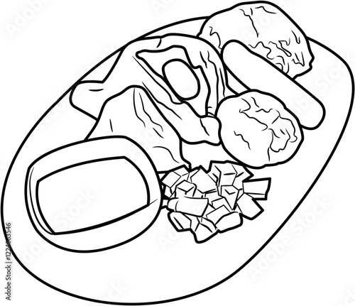 empek-empek Nusantara Cuisine coloring page