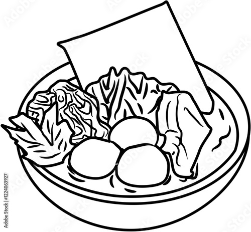 bakso Nusantara Cuisine coloring page