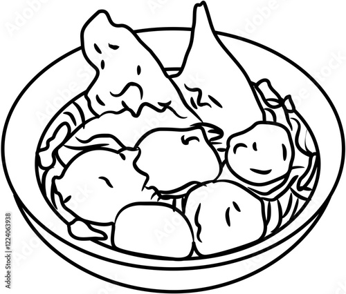 bakso Nusantara Cuisine coloring page