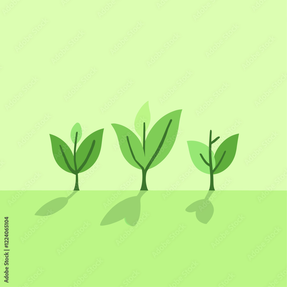 Geometric Seedlings Emerging in Vibrant Field: A Promise of Growth and Renewal Geometric Seedlings Emerging in Vibrant Field: A Promise of Growth and Renewal